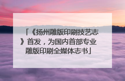 《扬州雕版印刷技艺志》首发，为国内首部专业雕版印刷全媒体志书