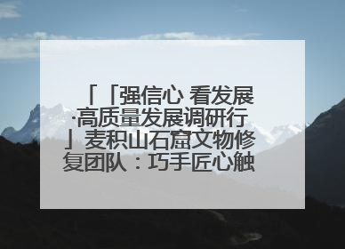 「强信心 看发展·高质量发展调研行」麦积山石窟文物修复团队：巧手匠心触摸“光阴的故事”