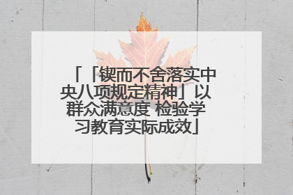「锲而不舍落实中央八项规定精神」以群众满意度 检验学习教育实际成效