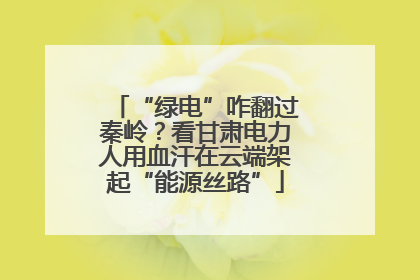 “绿电”咋翻过秦岭？看甘肃电力人用血汗在云端架起“能源丝路”