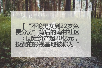 “不论男女到22岁免费分房”背后的南村社区：固定资产超20亿元，投资的影视基地被称为“山村好莱坞”