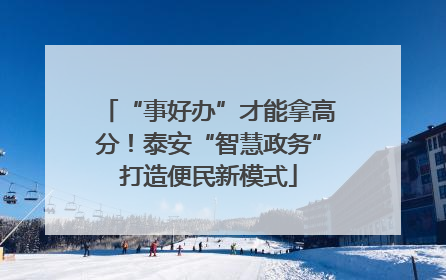 “事好办”才能拿高分！泰安“智慧政务”打造便民新模式