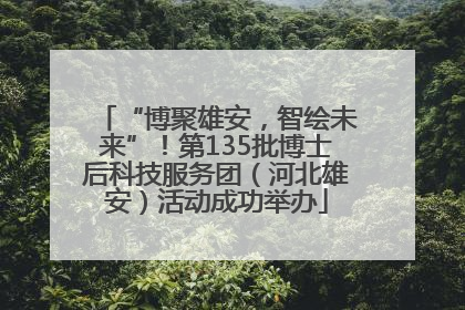 “博聚雄安，智绘未来”！第135批博士后科技服务团（河北雄安）活动成功举办