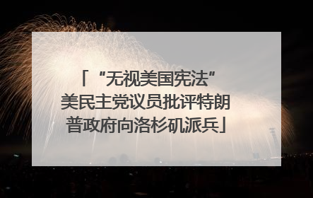 “无视美国宪法” 美民主党议员批评特朗普政府向洛杉矶派兵