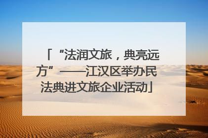 “法润文旅，典亮远方”——江汉区举办民法典进文旅企业活动
