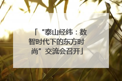 “泰山经纬：数智时代下的东方时尚”交流会召开