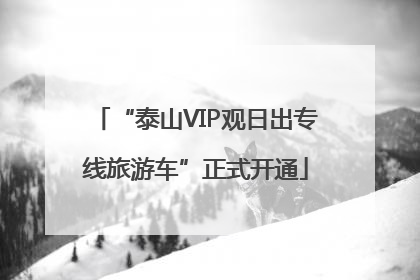 “泰山VIP观日出专线旅游车”正式开通