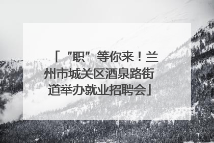 “职”等你来！兰州市城关区酒泉路街道举办就业招聘会