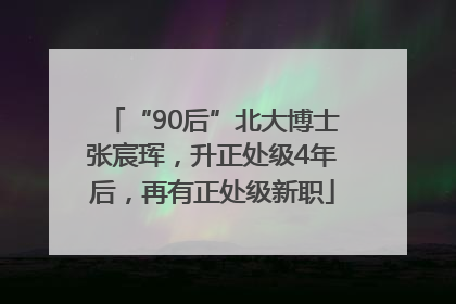 “90后”北大博士张宸珲，升正处级4年后，再有正处级新职