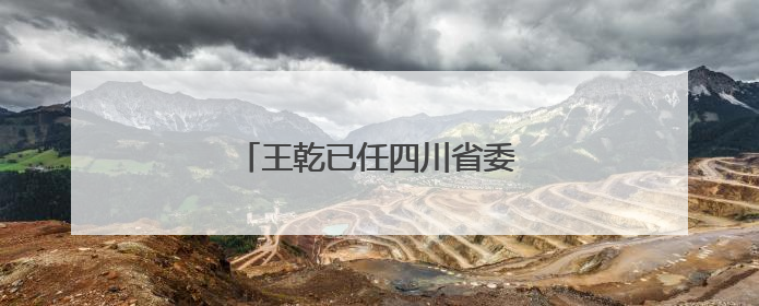 王乾已任四川省委社会工作部部长
