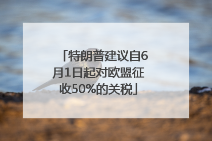 特朗普建议自6月1日起对欧盟征收50%的关税