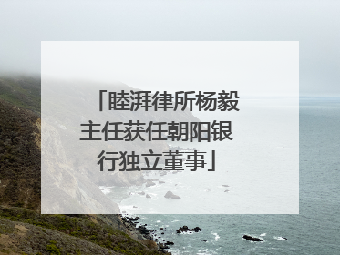 睦湃律所杨毅主任获任朝阳银行独立董事