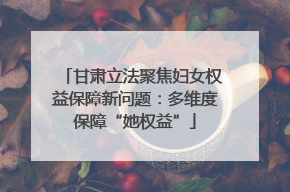 甘肃立法聚焦妇女权益保障新问题：多维度保障“她权益”