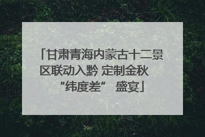 甘肃青海内蒙古十二景区联动入黔 定制金秋 “纬度差” 盛宴