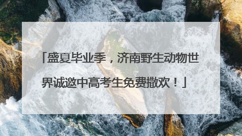 盛夏毕业季，济南野生动物世界诚邀中高考生免费撒欢！
