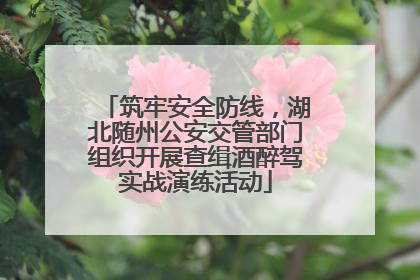 筑牢安全防线，湖北随州公安交管部门组织开展查缉酒醉驾实战演练活动