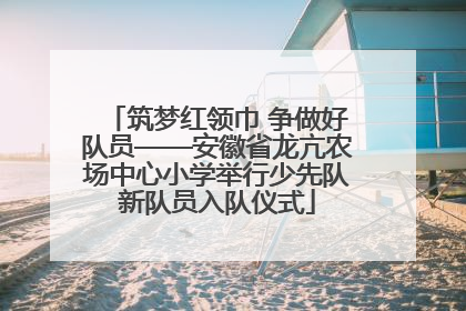 筑梦红领巾 争做好队员——安徽省龙亢农场中心小学举行少先队新队员入队仪式