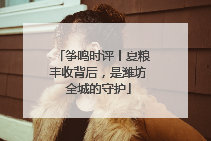 筝鸣时评丨夏粮丰收背后，是潍坊全城的守护