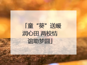 童“葵”送暖润心田 两校情谊助梦圆