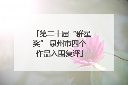 第二十届“群星奖” 泉州市四个作品入围复评