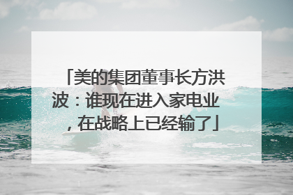 美的集团董事长方洪波：谁现在进入家电业，在战略上已经输了