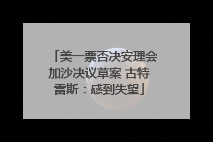 美一票否决安理会加沙决议草案 古特雷斯：感到失望