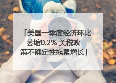 美国一季度经济环比萎缩0.2% 关税政策不确定性拖累增长