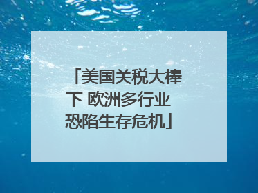 美国关税大棒下 欧洲多行业恐陷生存危机