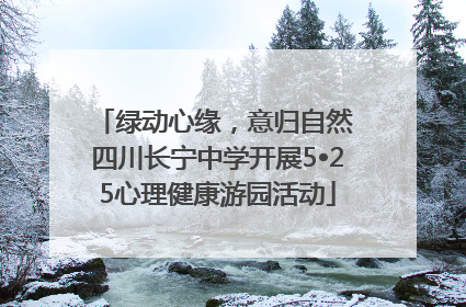 绿动心缘，意归自然 四川长宁中学开展5•25心理健康游园活动