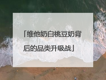 维他奶白桃豆奶背后的品类升级战