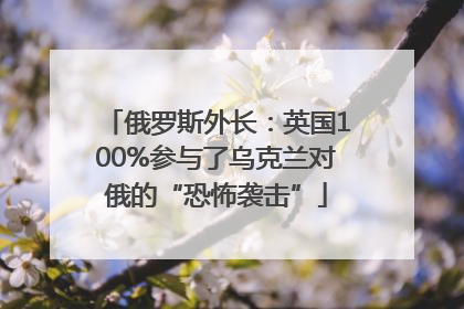 俄罗斯外长：英国100%参与了乌克兰对俄的“恐怖袭击”