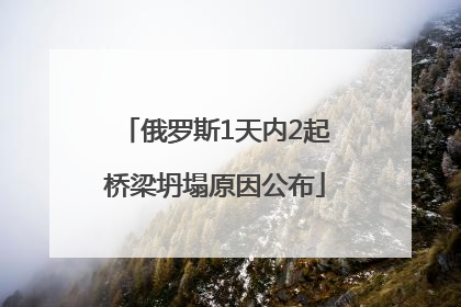 俄罗斯1天内2起桥梁坍塌原因公布