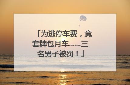 为逃停车费，竟套牌包月车……三名男子被罚！