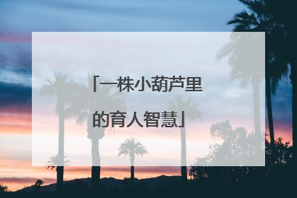 一株小葫芦里的育人智慧