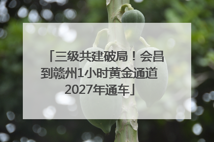 三级共建破局！会昌到赣州1小时黄金通道2027年通车