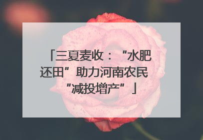 三夏麦收：“水肥还田”助力河南农民“减投增产”