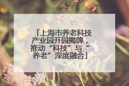 上海市养老科技产业园开园揭牌，推动“科技”与“养老”深度融合