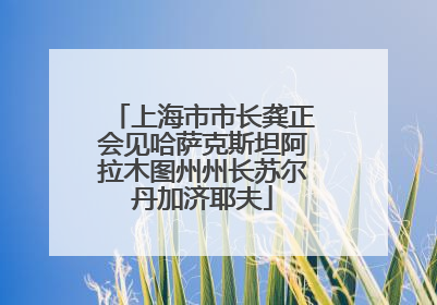 上海市市长龚正会见哈萨克斯坦阿拉木图州州长苏尔丹加济耶夫
