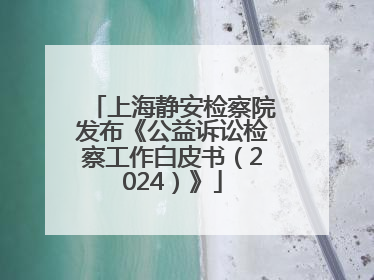 上海静安检察院发布《公益诉讼检察工作白皮书（2024）》