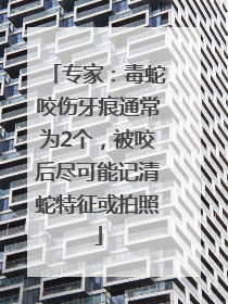 专家：毒蛇咬伤牙痕通常为2个，被咬后尽可能记清蛇特征或拍照