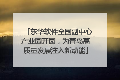 东华软件全国副中心产业园开园，为青岛高质量发展注入新动能