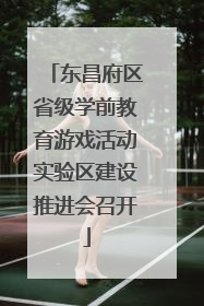 东昌府区省级学前教育游戏活动实验区建设推进会召开