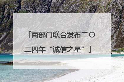 两部门联合发布二〇二四年“诚信之星”