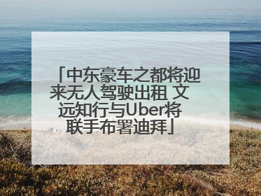 中东豪车之都将迎来无人驾驶出租 文远知行与Uber将联手布署迪拜