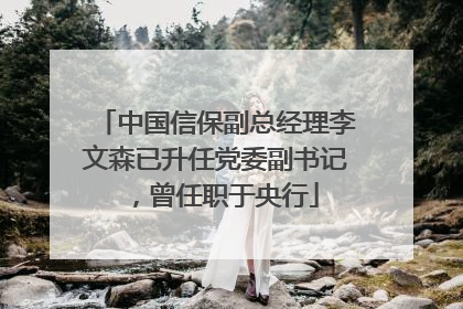 中国信保副总经理李文森已升任党委副书记，曾任职于央行