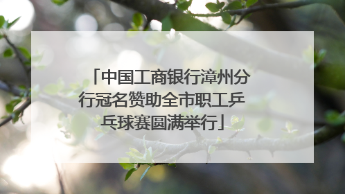 中国工商银行漳州分行冠名赞助全市职工乒乓球赛圆满举行