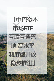 中巴资本市场ETF互联互通落地 高水平制度型开放稳步推进