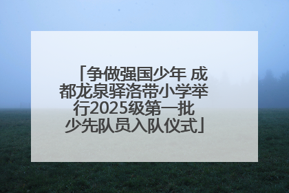争做强国少年 成都龙泉驿洛带小学举行2025级第一批少先队员入队仪式