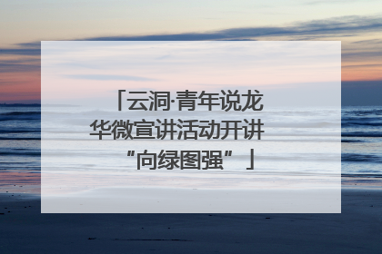 云洞·青年说龙华微宣讲活动开讲“向绿图强”