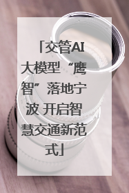 交管AI大模型“鹰智”落地宁波 开启智慧交通新范式